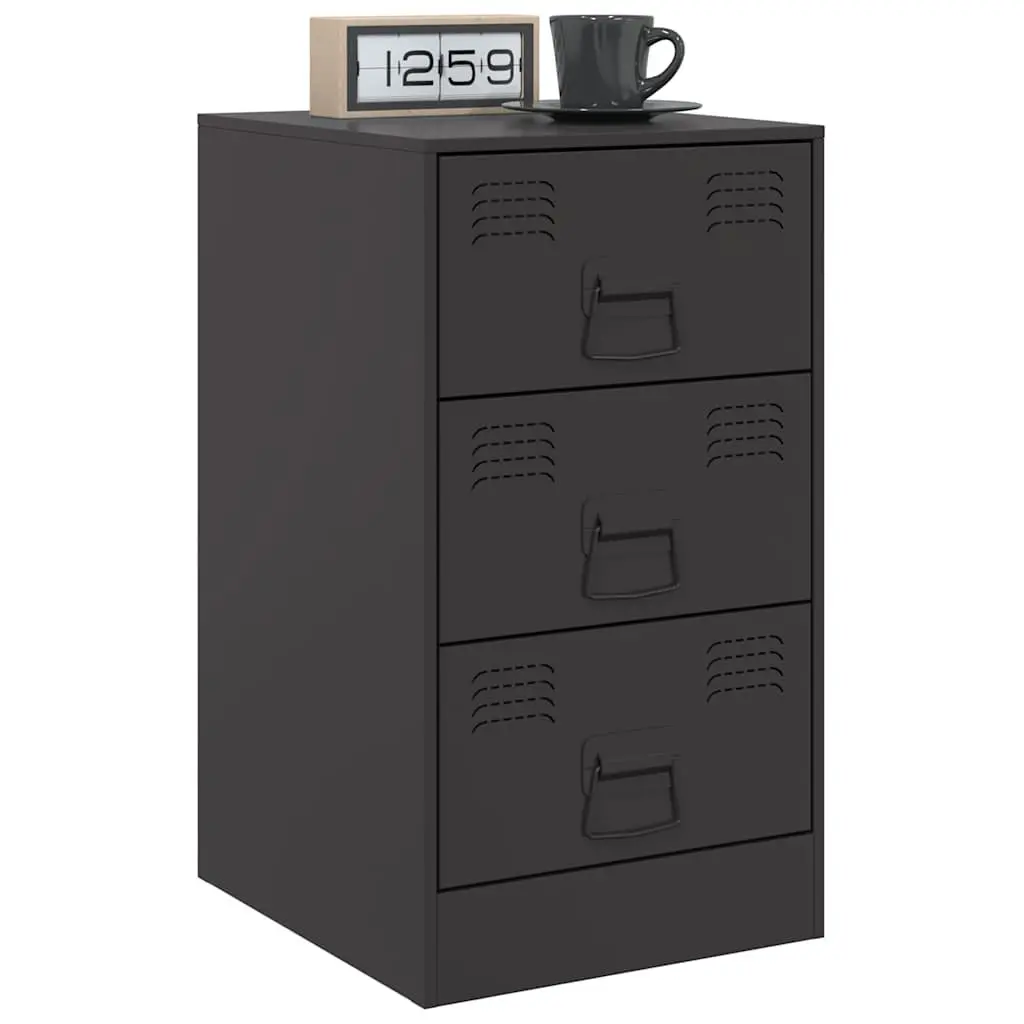 Bedside Cabinets 2 Pieces Black 34.5x39x62cm Storage Nightstand Cabinet