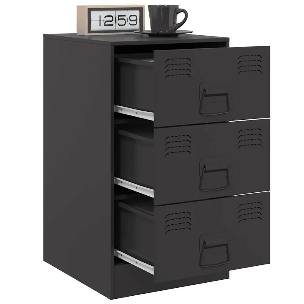 Bedside Cabinets 2 Pieces Black 34.5x39x62cm Storage Nightstand Cabinet