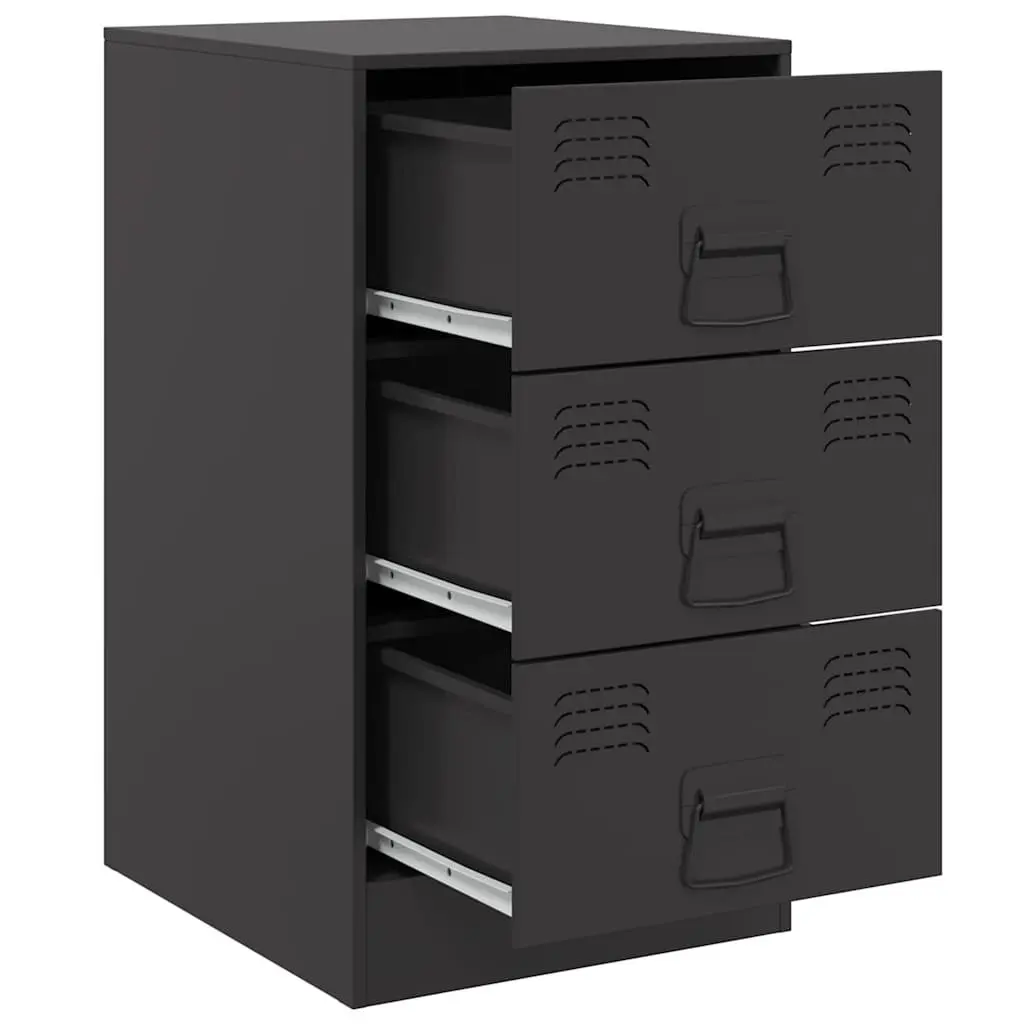Bedside Cabinets 2 Pieces Black 34.5x39x62cm Storage Nightstand Cabinet