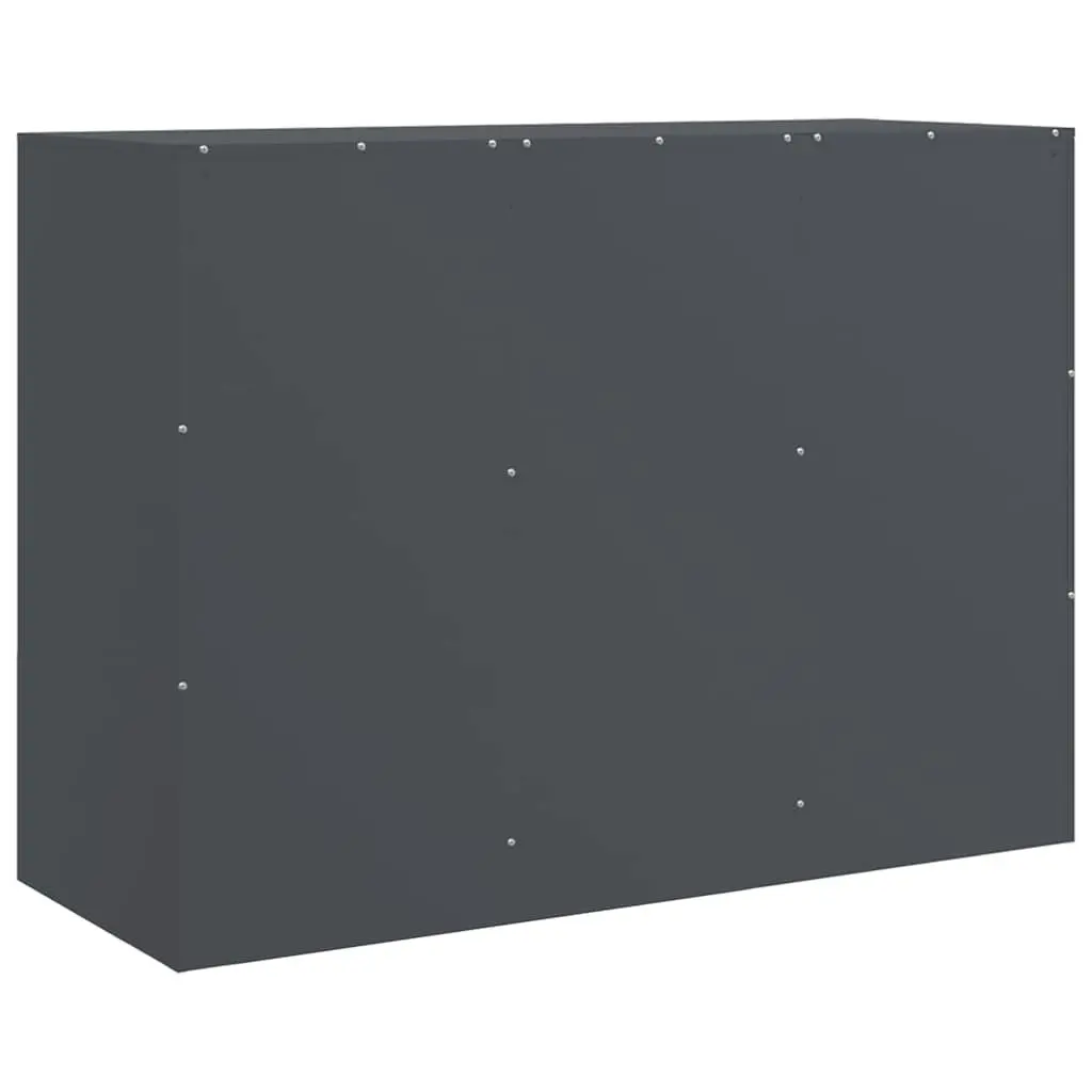 Sideboard Anthracite Storage Cabinet 99x39x73cm Steel Frame Buffet Furniture