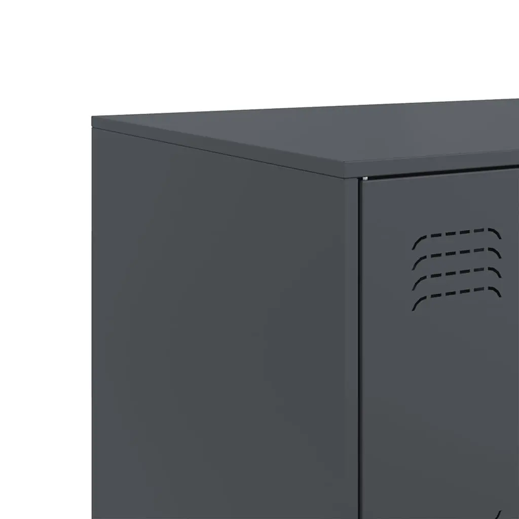 Sideboard Anthracite Storage Cabinet 99x39x73cm Steel Frame Buffet Furniture