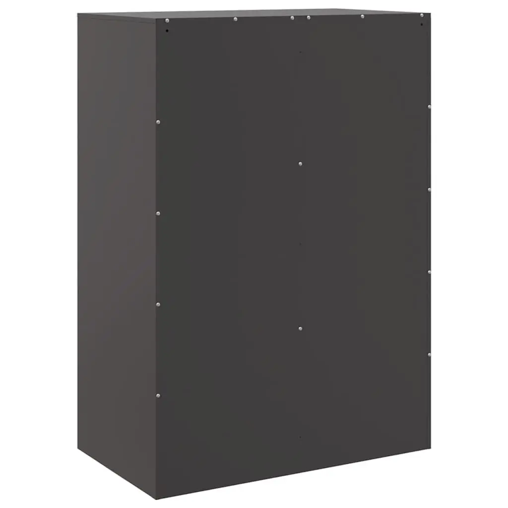 Highboard Storage Cabinet Black Steel Frame 67x39x95cm