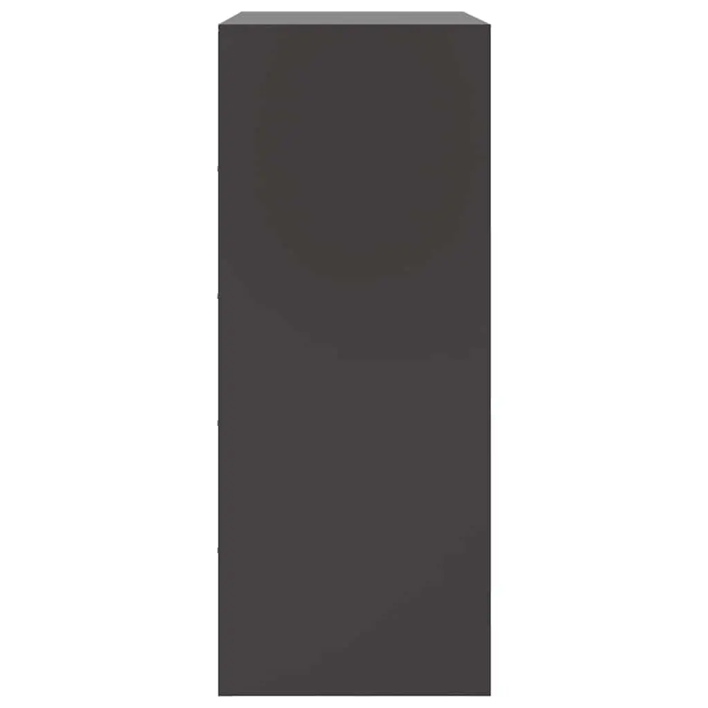 Highboard Storage Cabinet Black Steel Frame 67x39x95cm