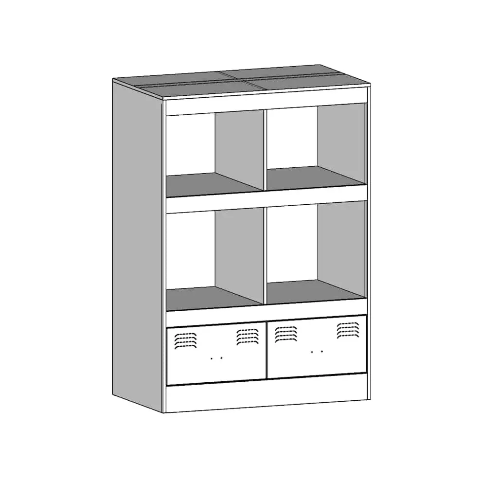 Highboard Storage Cabinet Black Steel Frame 67x39x95cm
