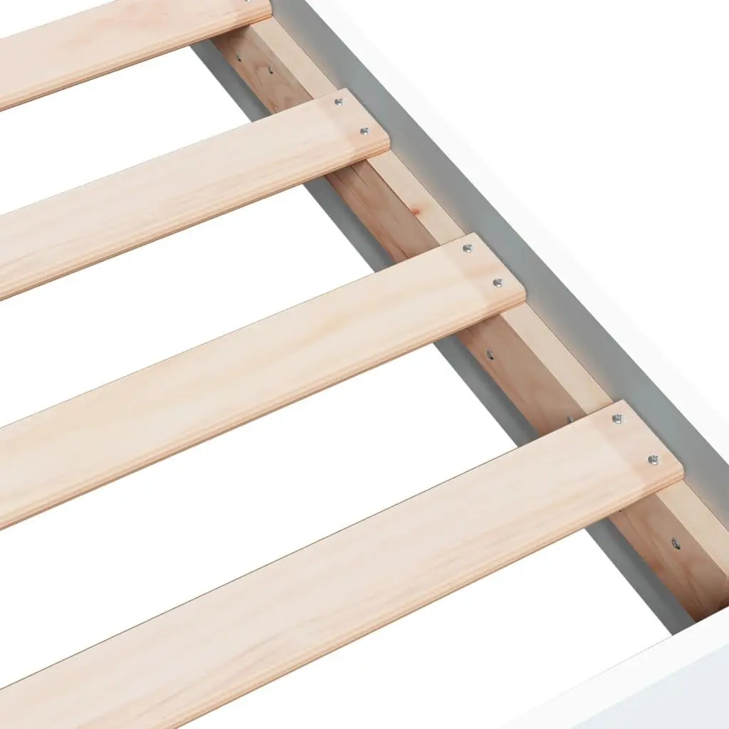 Bed Frame White 135x190 cm Modern Design Engineered Wood Bedroom Furniture