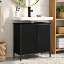 Practical Black Sink Cabinet 60x30x60cm - Storage You Can Trust