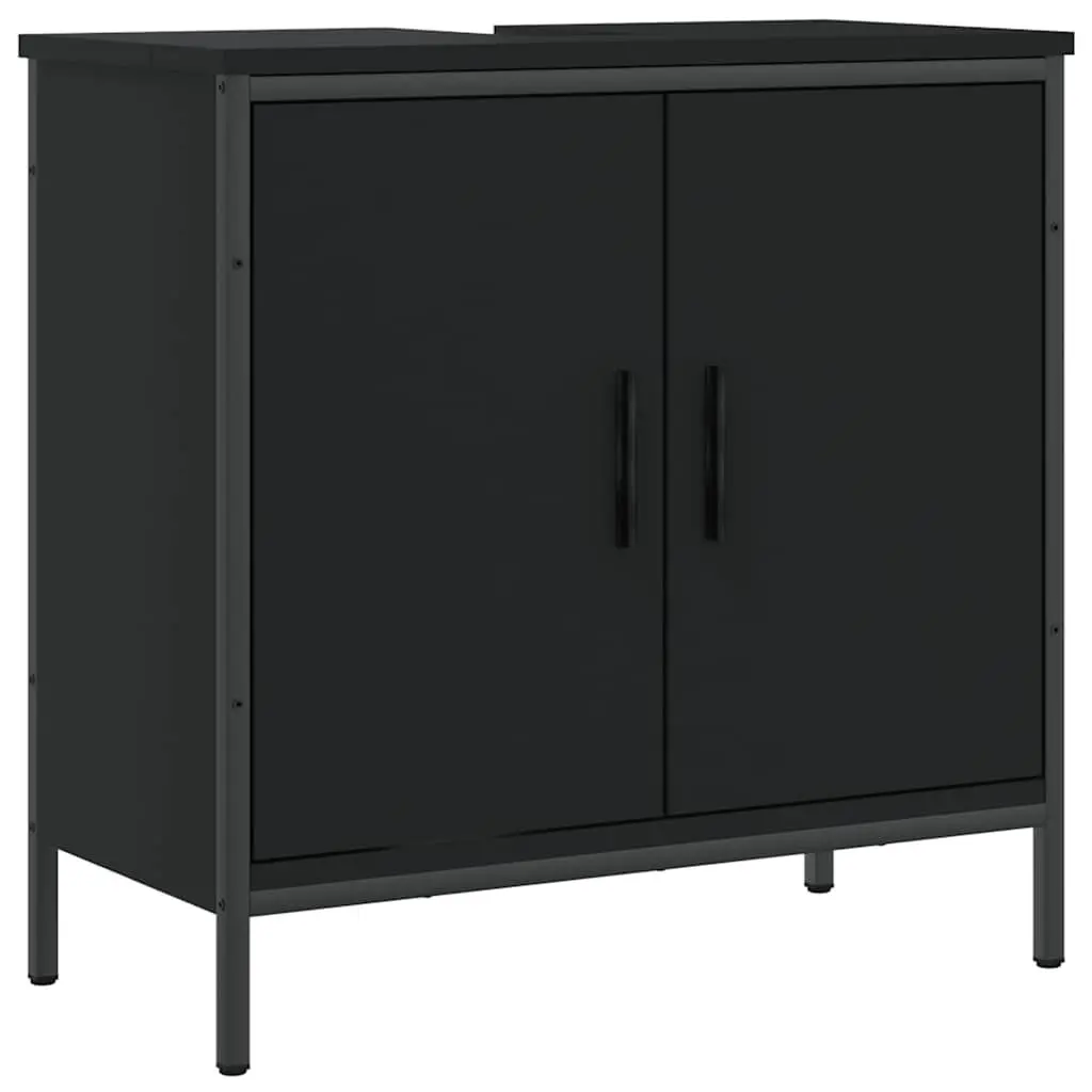 Bathroom Vanity Sink Cabinet Storage Unit 60x30x60cm Black
