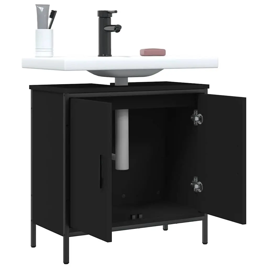 Bathroom Vanity Sink Cabinet Storage Unit 60x30x60cm Black