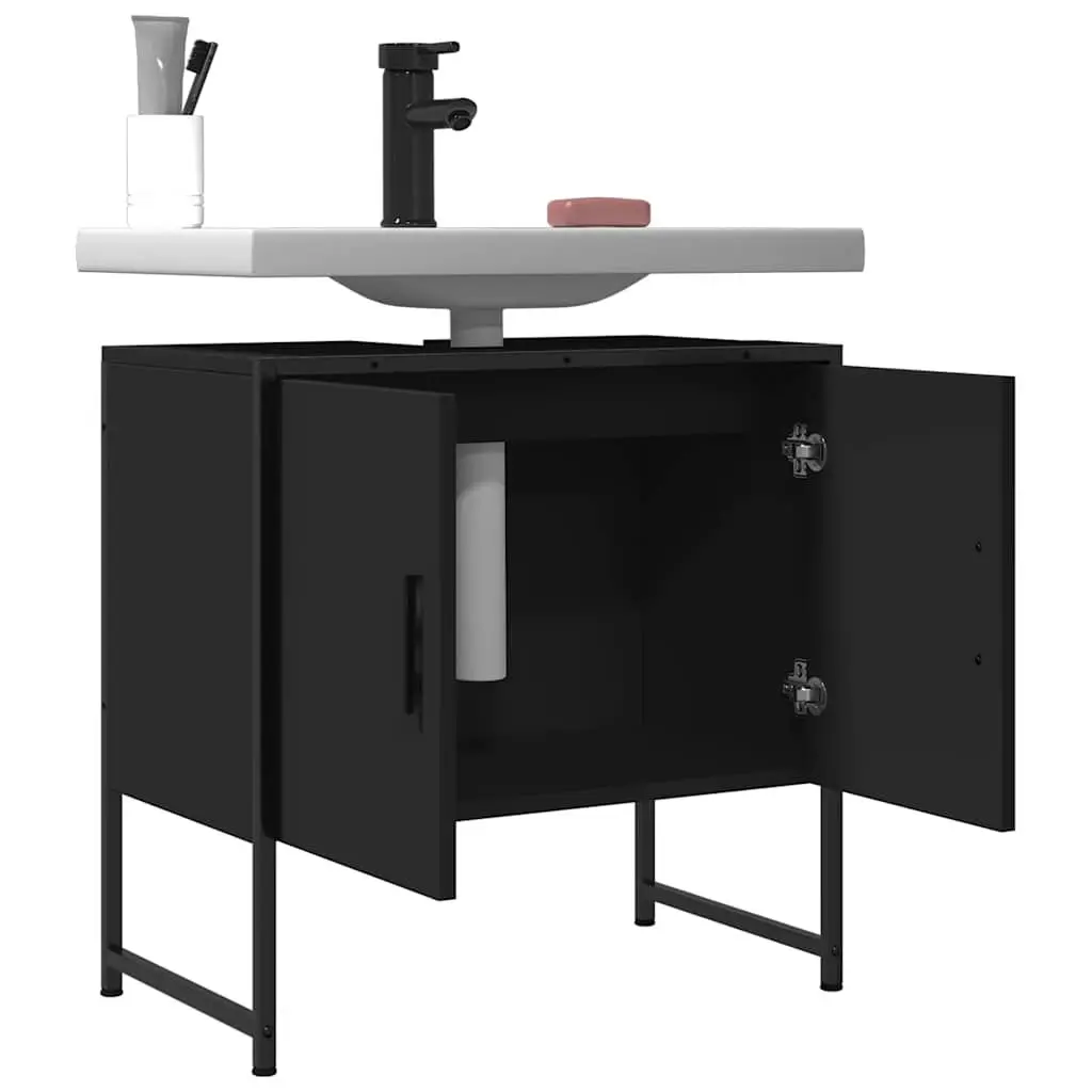 Bathroom Vanity Cabinet Under Sink Storage 60L x 33W x 60H cm Black