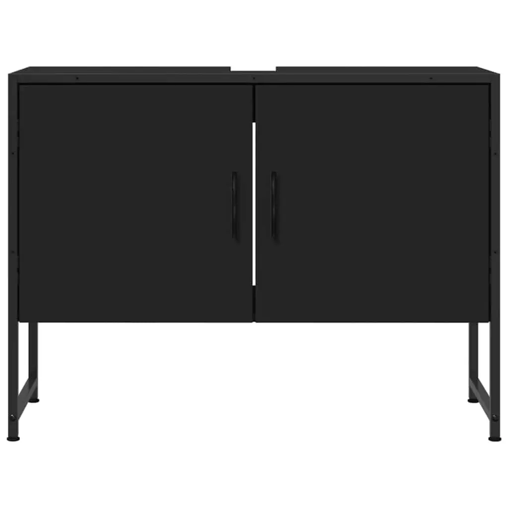 Bathroom Sink Cabinet Storage 80x33x60 cm Black Engineered Wood