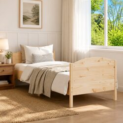 Reliable Solid Pine Bed Frame 90x190 cm with Supportive Design