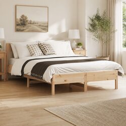 Warm and Reliable Solid Pine Bed Frame