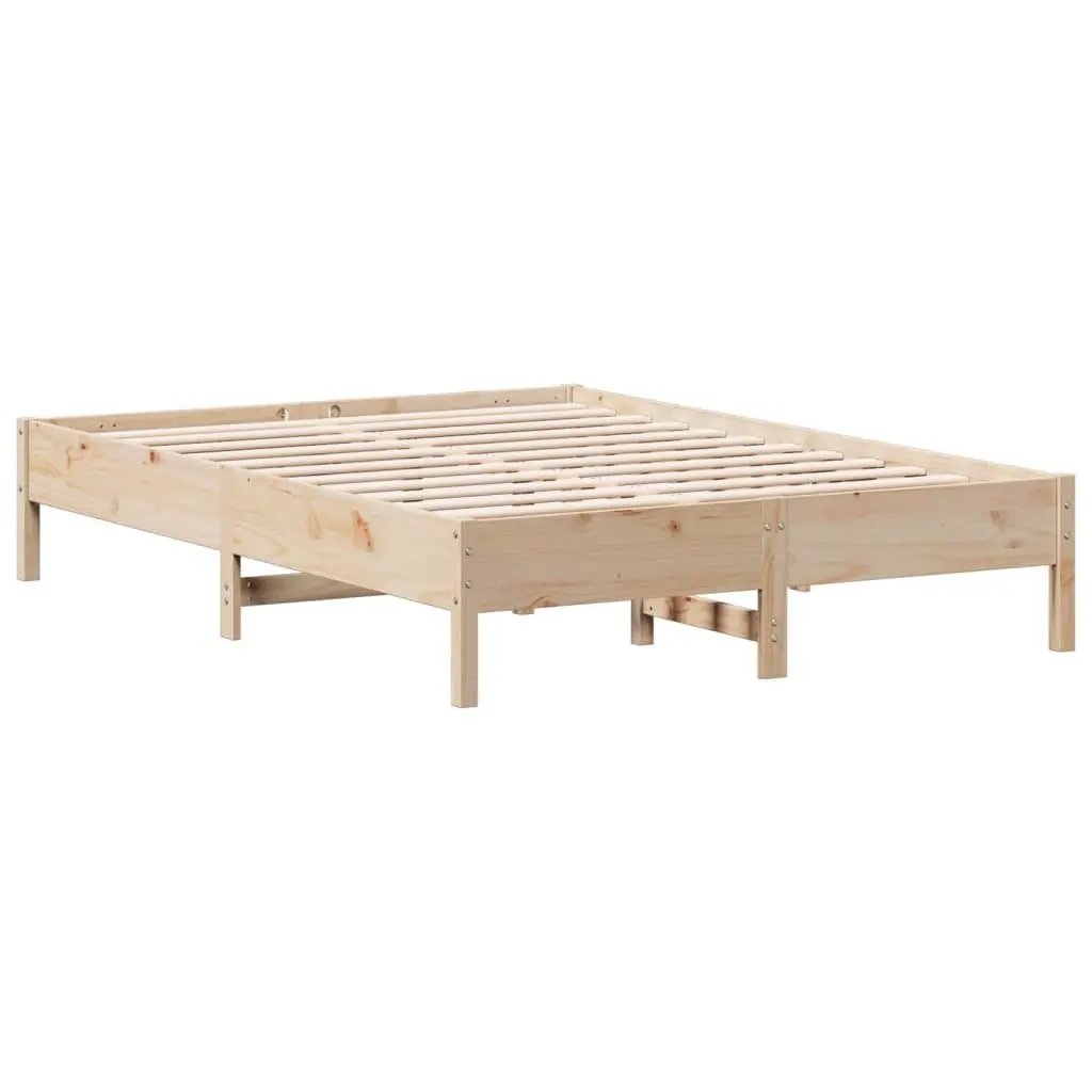Solid Pine Bed Frame 150x200 cm in Brown