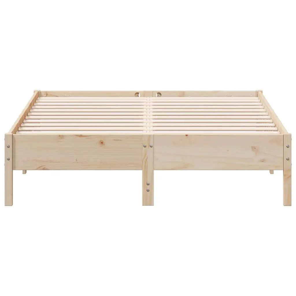 Solid Pine Bed Frame 150x200 cm in Brown