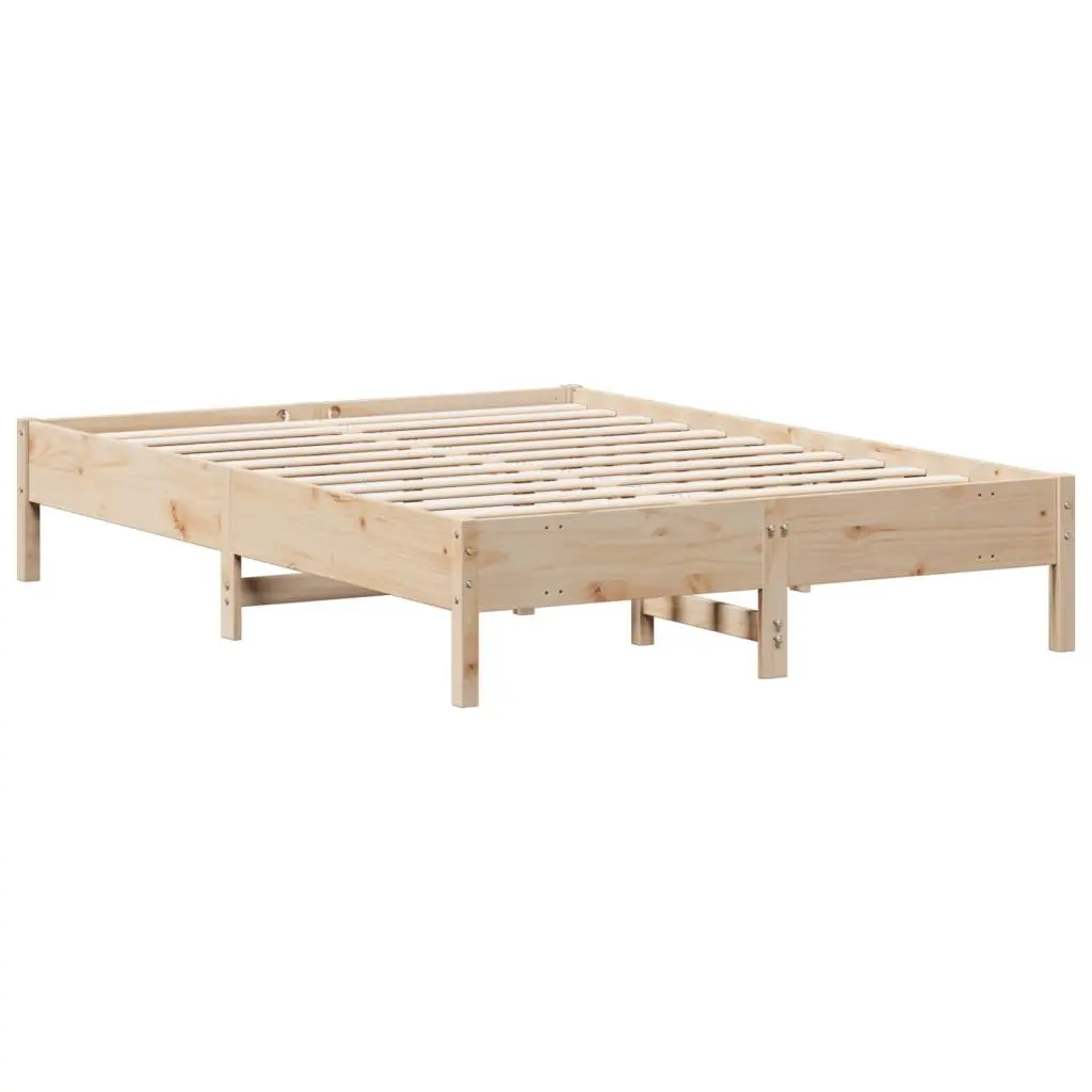 Solid Pine Bed Frame 150x200 cm in Brown