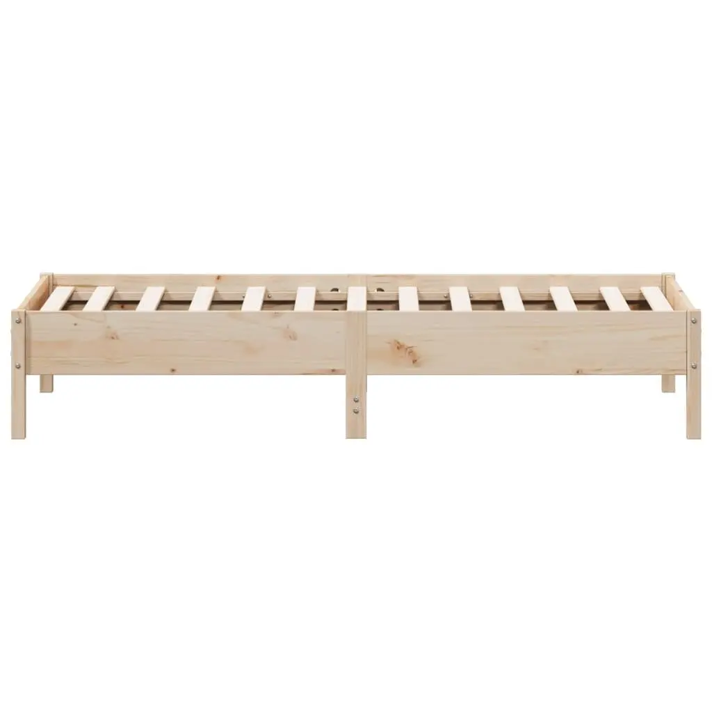 Solid Pine Wood Bed Frame 90x190 cm Brown Supportive Slats Bedroom Furniture