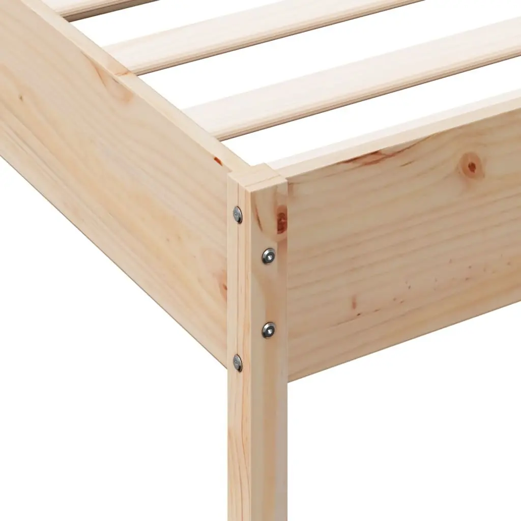 Solid Pine Wood Bed Frame 90x190 cm Brown Supportive Slats Bedroom Furniture