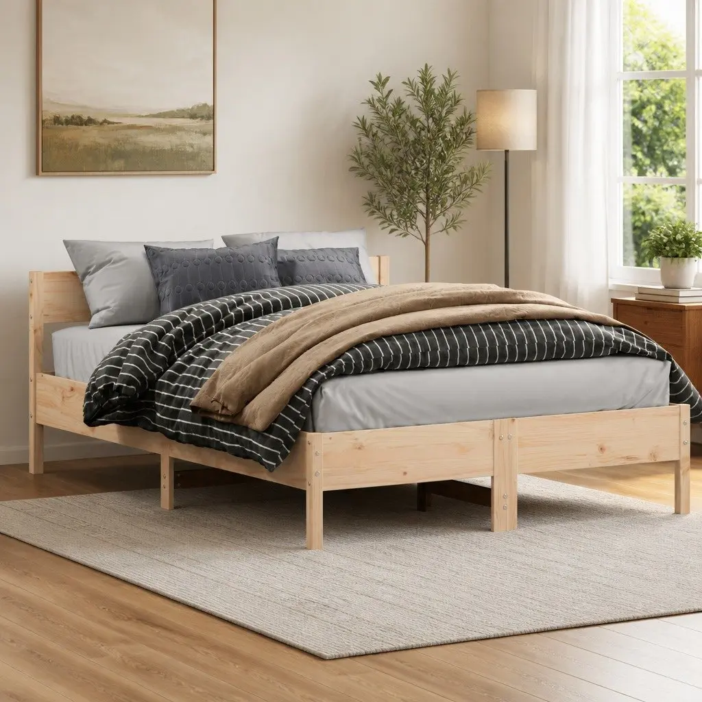 Solid Pine Bed Frame 150x200 cm