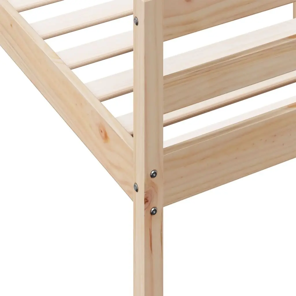 Bed Frame Double Solid Pine Wood 137x187cm Brown Wooden Bedroom Furniture