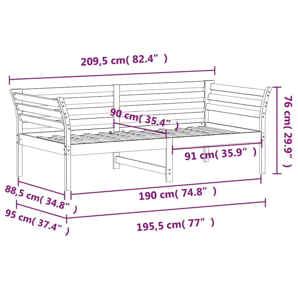 White Solid Pine Day Bed