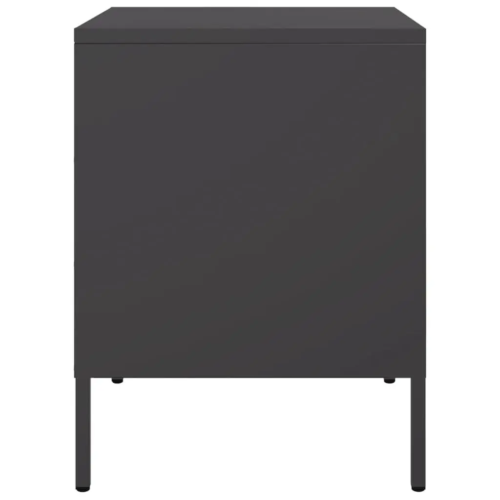 Bedside Cabinets 2 pcs Black Industrial Nightstand Storage Side Table