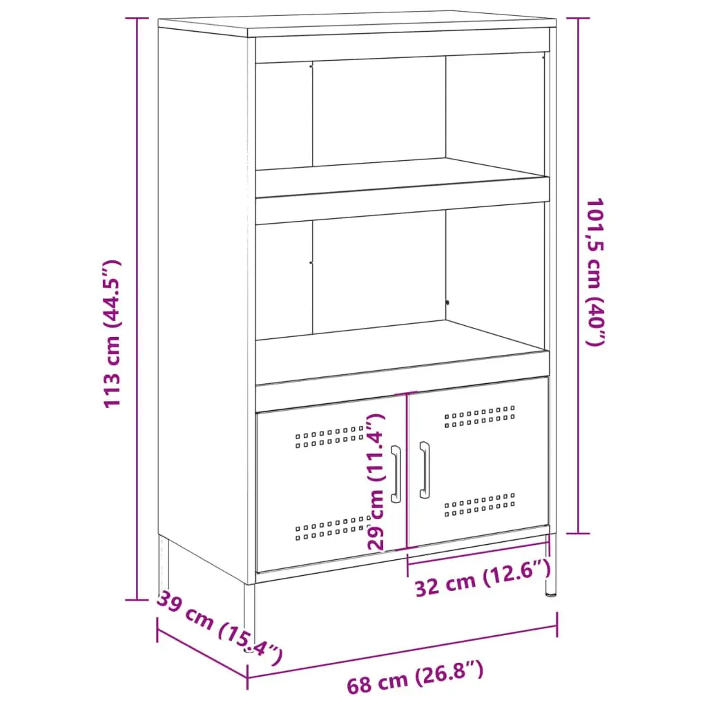 Highboard Storage Cabinet Black Industrial Style Living Room Bedroom Furniture