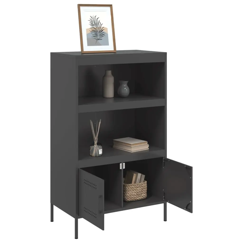 Highboard Storage Cabinet Black Industrial Style Living Room Bedroom Furniture