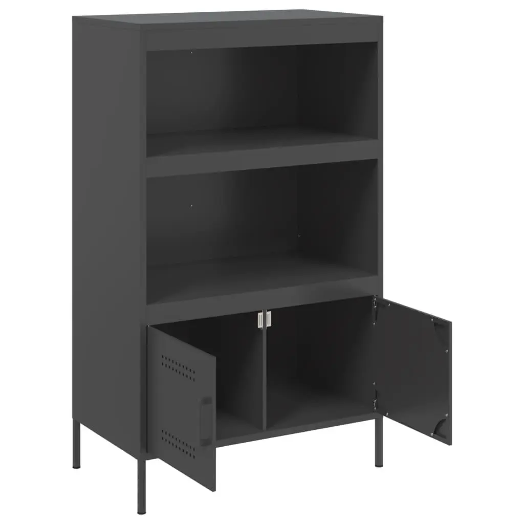 Highboard Storage Cabinet Black Industrial Style Living Room Bedroom Furniture