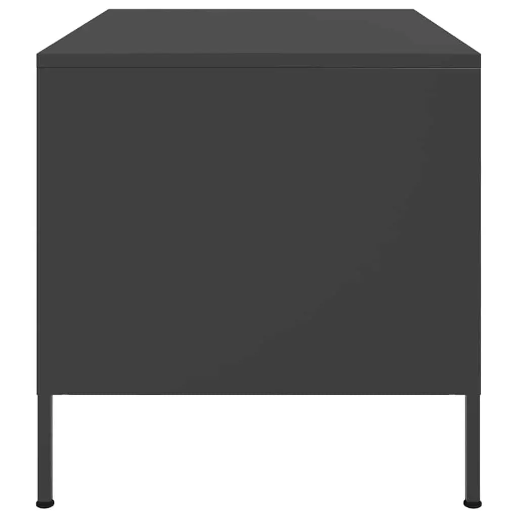 Industrial Coffee Table Black Storage Steel Frame Living Room Sofa Side Accent