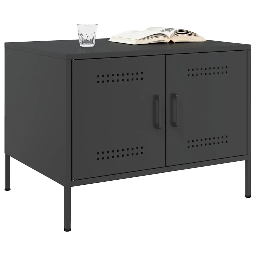 Industrial Coffee Table Black Storage Steel Frame Living Room Sofa Side Accent