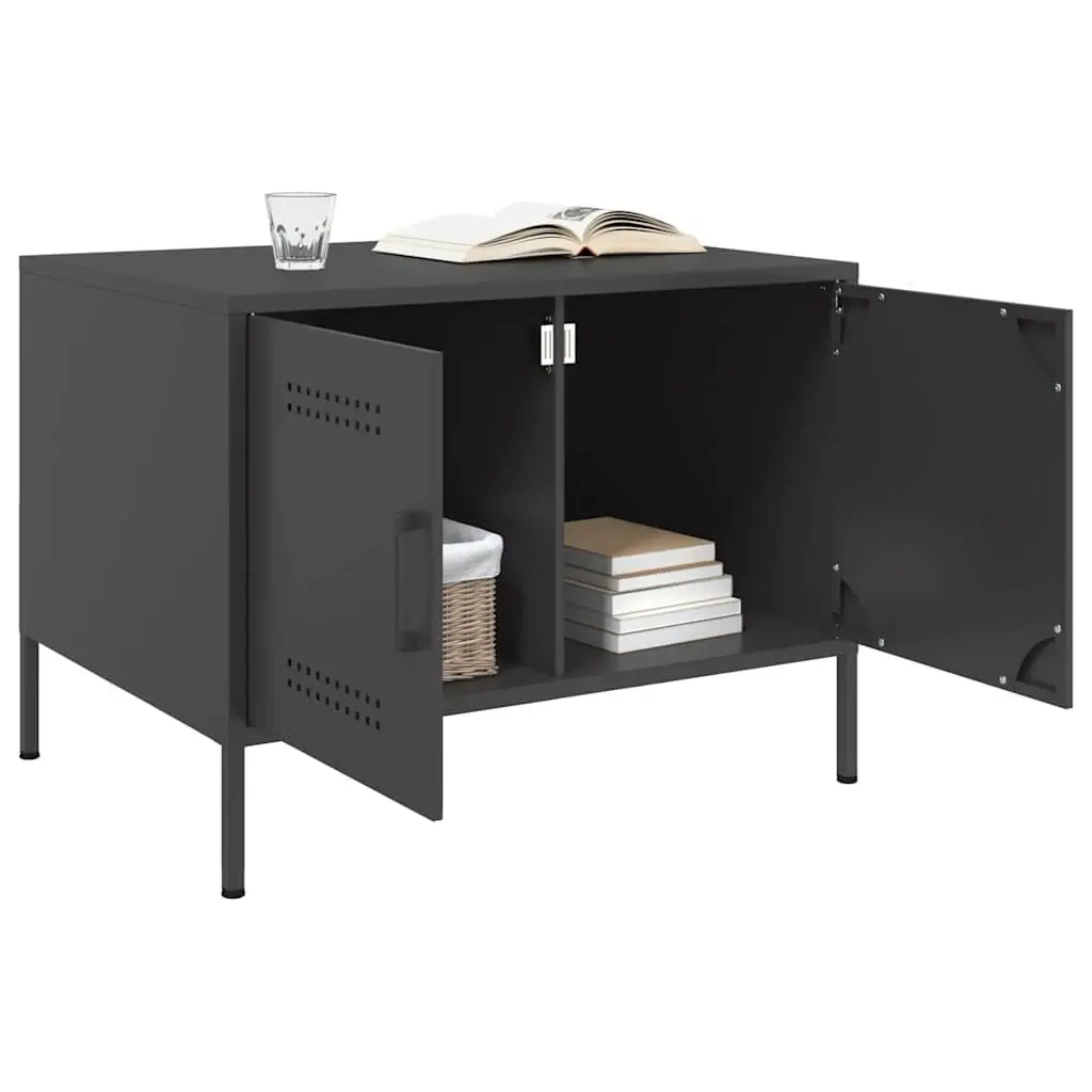 Industrial Coffee Table Black Storage Steel Frame Living Room Sofa Side Accent