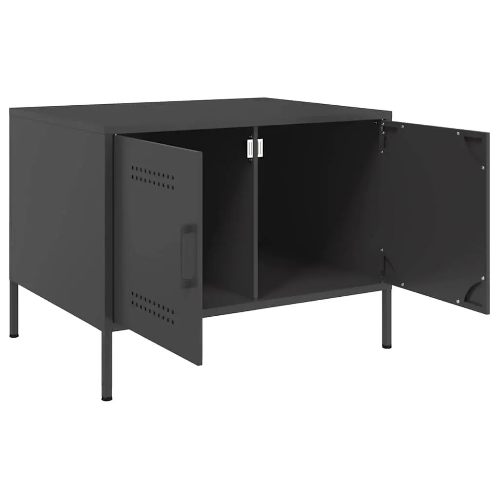 Industrial Coffee Table Black Storage Steel Frame Living Room Sofa Side Accent