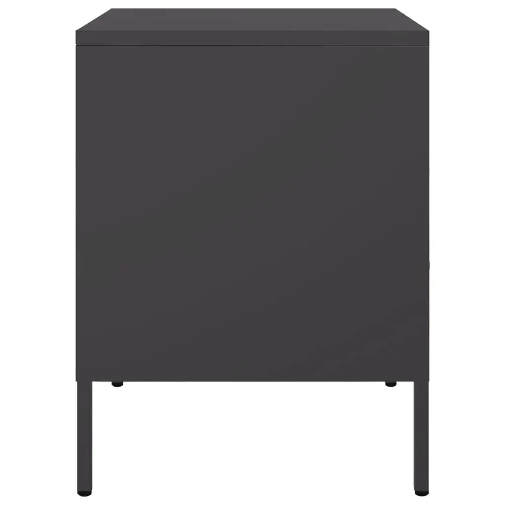 Bedside Cabinets 2 pcs Black Industrial Steel Storage Side Tables 36x39x50.5cm