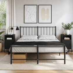 Reliable Black Bedside Cabinets 2 pcs for Practical Use
