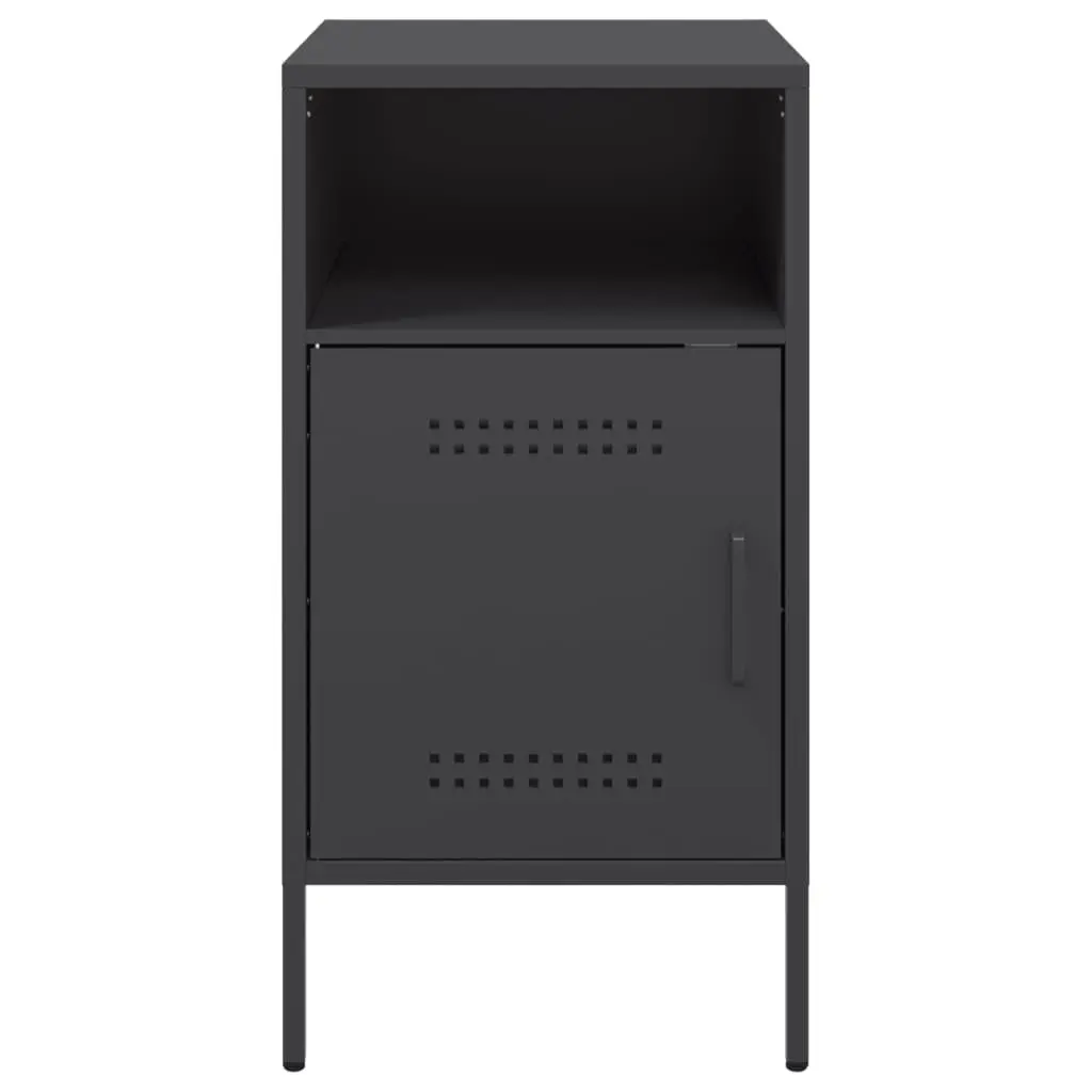 Bedside Cabinet 2 pcs Black 36x39x68 cm Industrial Storage Nightstand Table