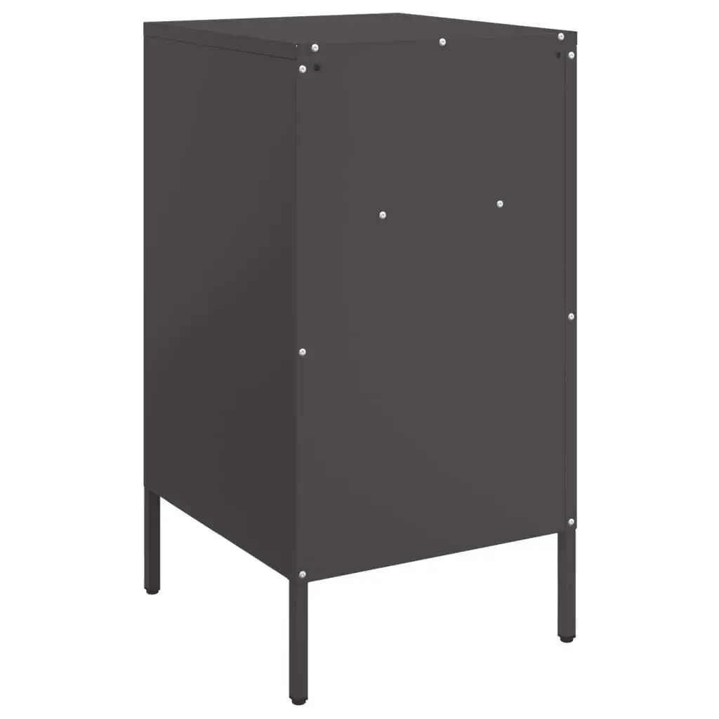Bedside Cabinet 2 pcs Black 36x39x68 cm Industrial Storage Nightstand Table