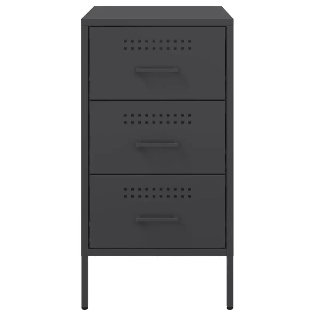 Bedside Cabinets 2 pcs Black 36x39x68 cm Industrial Style Storage Table