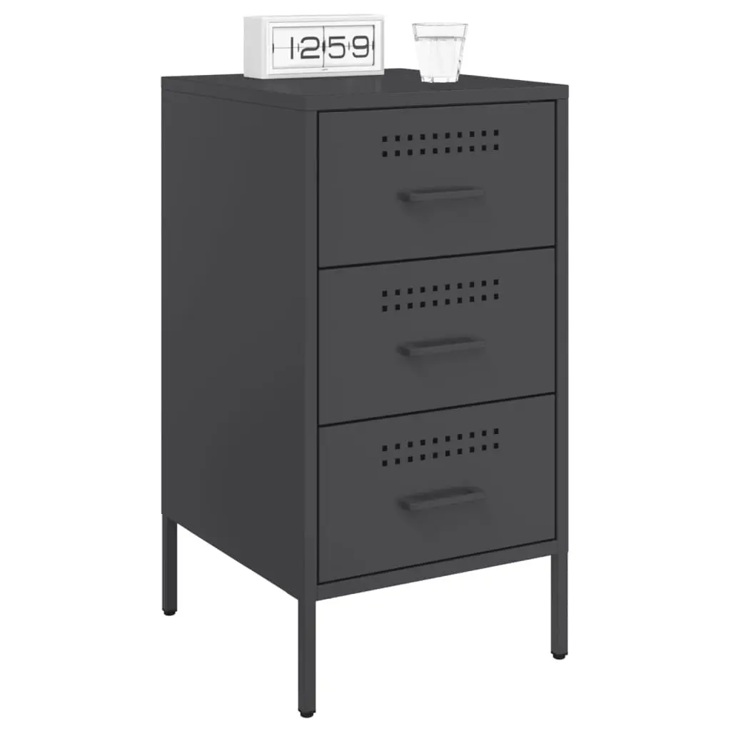 Bedside Cabinets 2 pcs Black 36x39x68 cm Industrial Style Storage Table