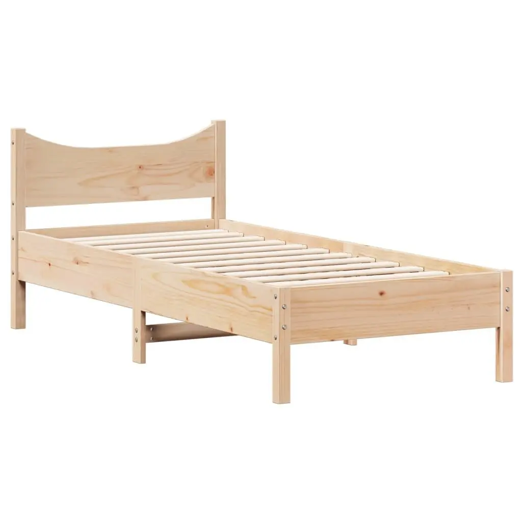 Solid Wood Bed Frame 90x190 cm Brown Bedroom Furniture
