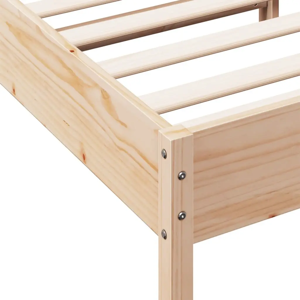 Solid Wood Bed Frame 90x190 cm Brown Bedroom Furniture