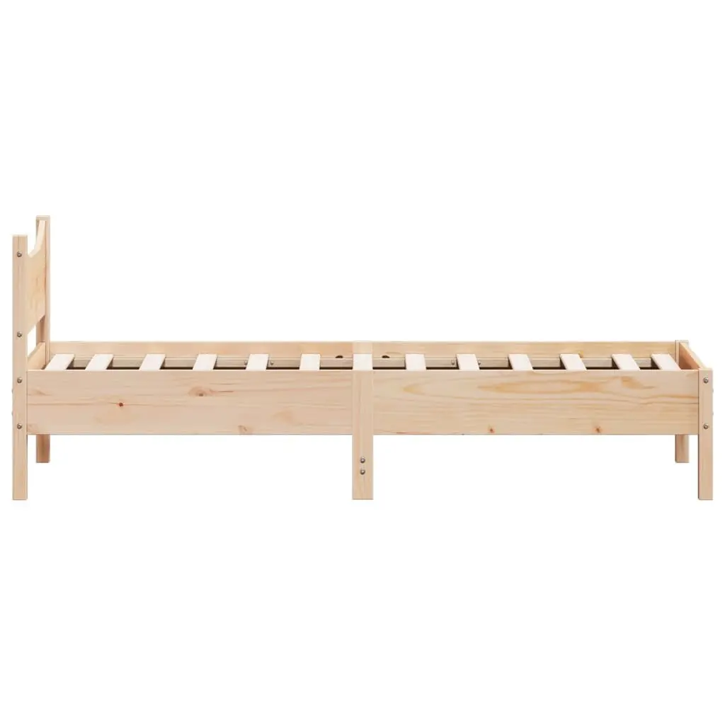 Solid Wood Bed Frame 90x190 cm Brown Bedroom Furniture