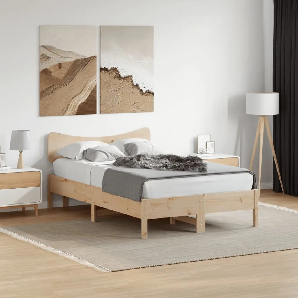 Wooden Headboard Back Support 135 cm Solid Pine Wood Brown