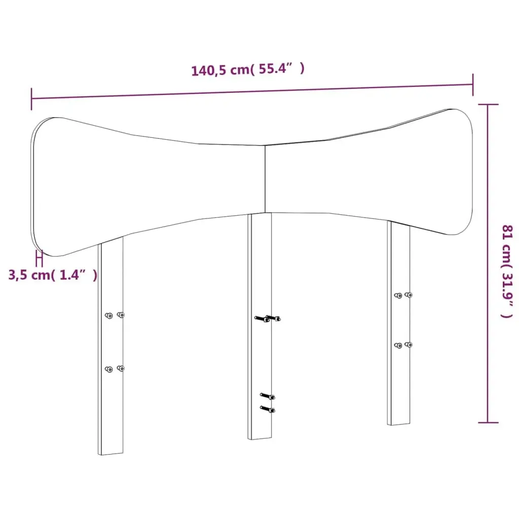 Wooden Headboard Back Support 135 cm Solid Pine Wood Brown