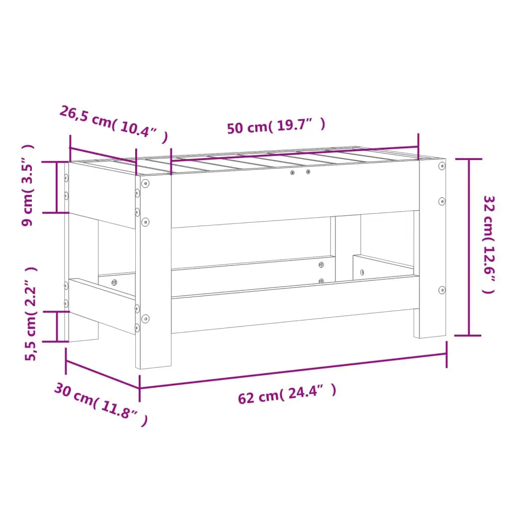 Solid Wood Footstool for Outdoor Comfort