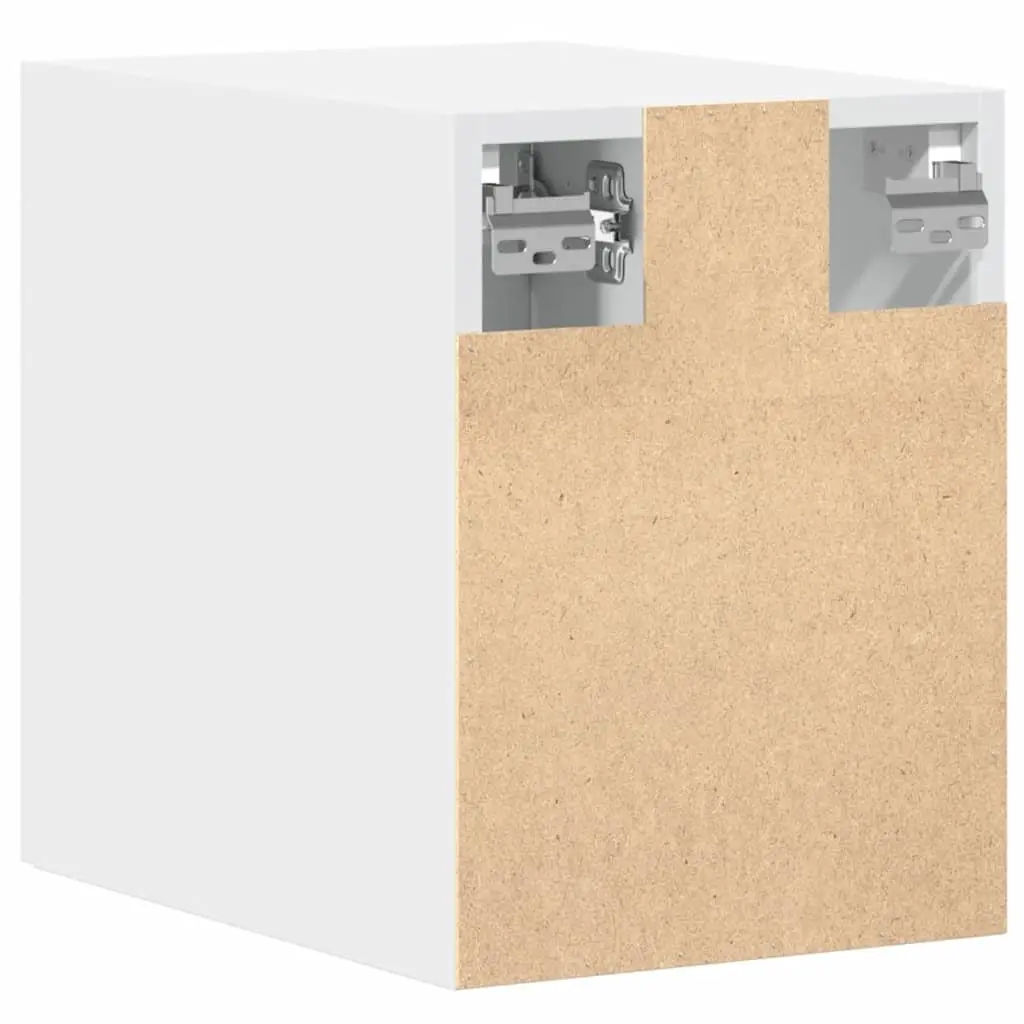 Wall Cabinet White Floating Storage Engineered Wood Hanging Shelves 30x42.5x40cm