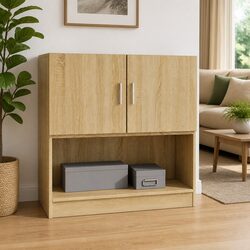 Wall Cabinet Sonoma Oak 80x42.5x40cm Hanging Storage Engineered Wood Brown