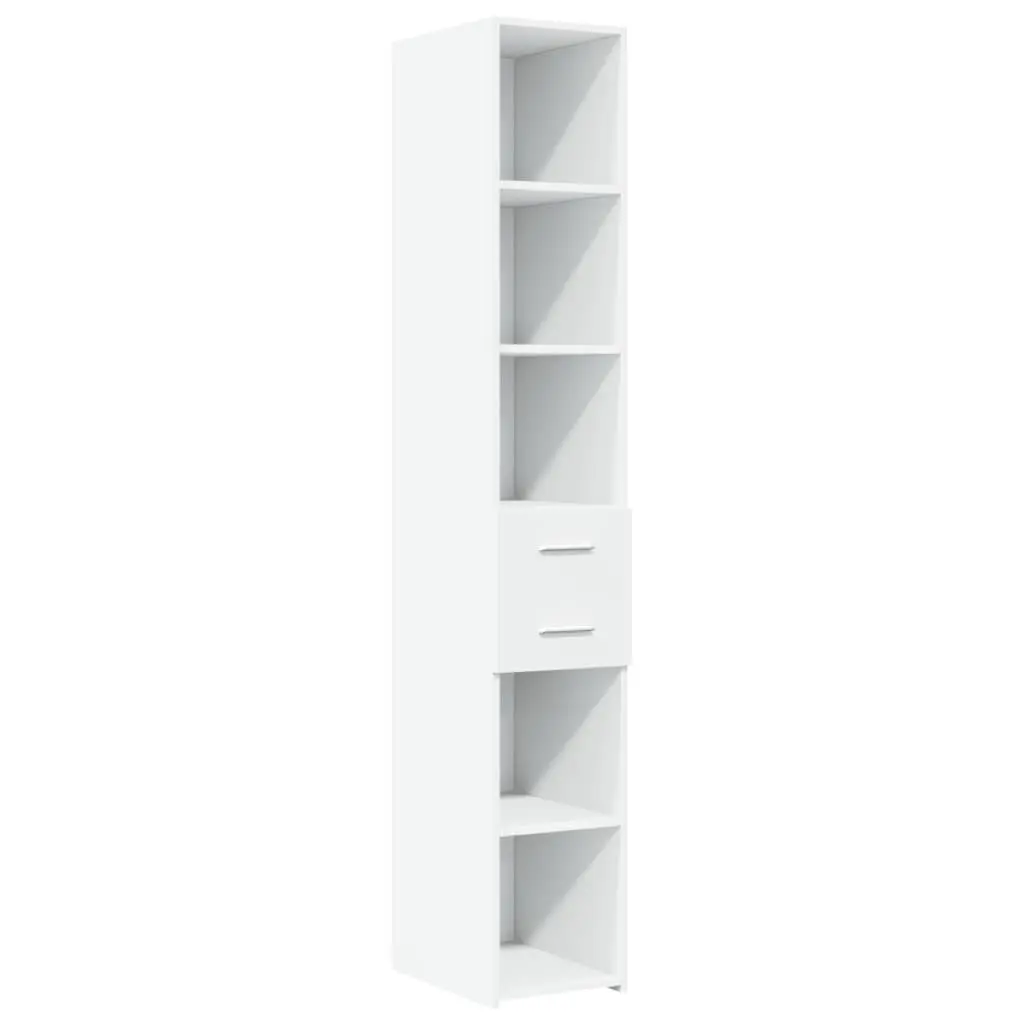 Highboard Storage Cabinet White Modern Engineered Wood 30 x 42.5 x 185 cm