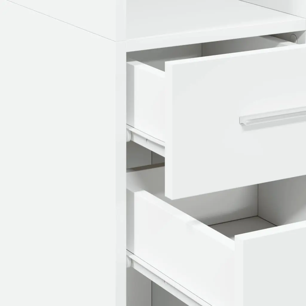 Highboard Storage Cabinet White Modern Engineered Wood 30 x 42.5 x 185 cm