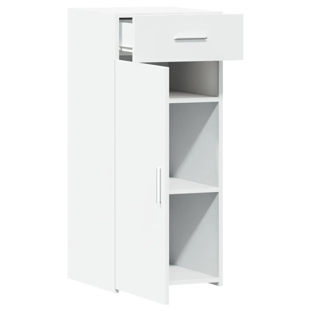 White Sideboard Storage Cabinet with Drawer Door Engineered Wood Home Furniture