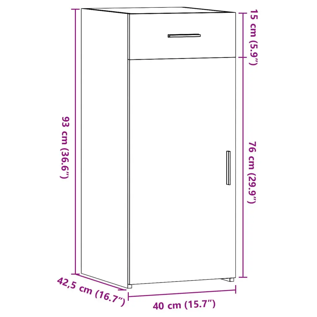 White Sideboard Storage Cabinet with Drawer Door Engineered Wood Home Furniture